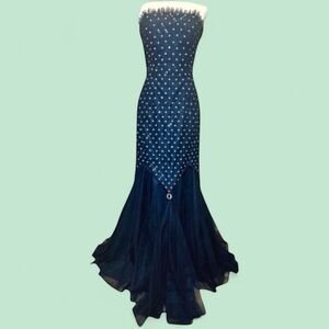 y2k Paris by Mon Cheri Formal Black Mermaid Gown Sz 8